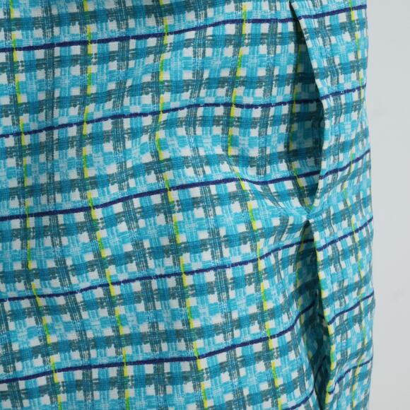 Exofficio Top Womens Large Blue White Plaid Blouse Long Sleeve Vents Pockets - Picture 12 of 16